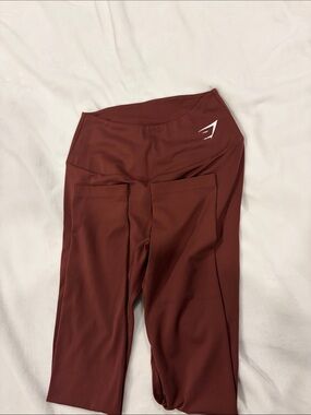 Gymshark High-Waist Pocket Leggings in Deep Burgundy